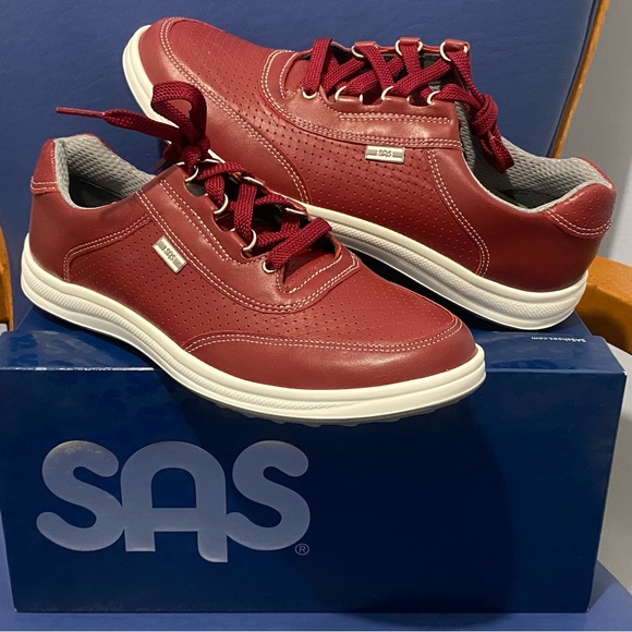 SAS Shoes - New SAS Sporty Lux leather walking/tennis shoe, Ruby Perf, Size 9N